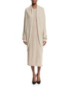 Draped-front Cozy Cashmere-silk Cardigan