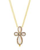 Long Pave Crystal Clover Pendant Necklace