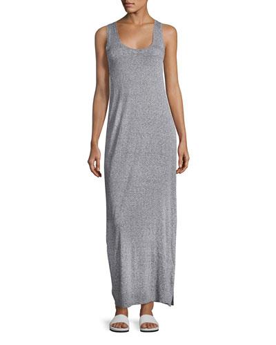 Sleeveless Slub Maxi Dress, Blue