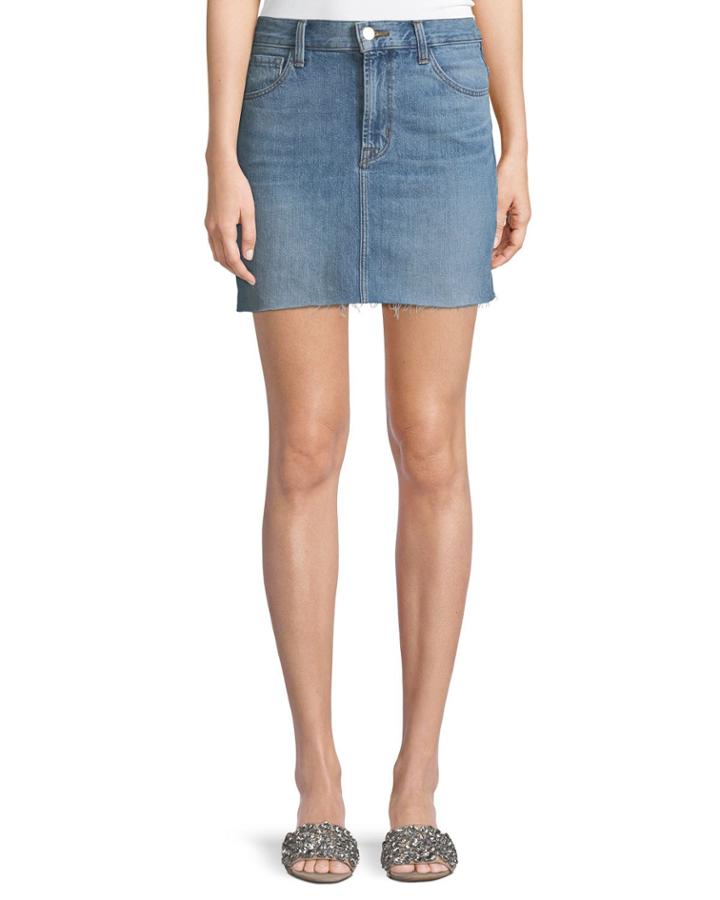 Bonny Mid-rise A-line Mini Denim