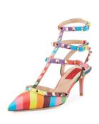 Rockstud Chevron Slingback Pump,
