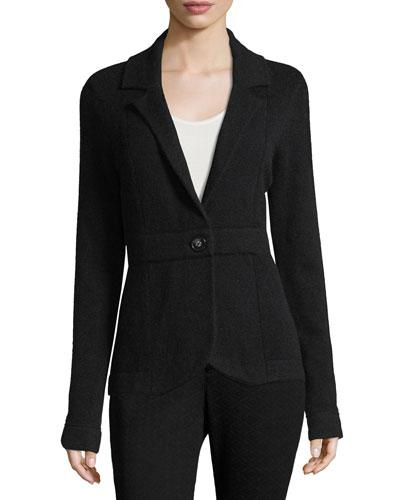 Cashmere One-button Blazer, Black