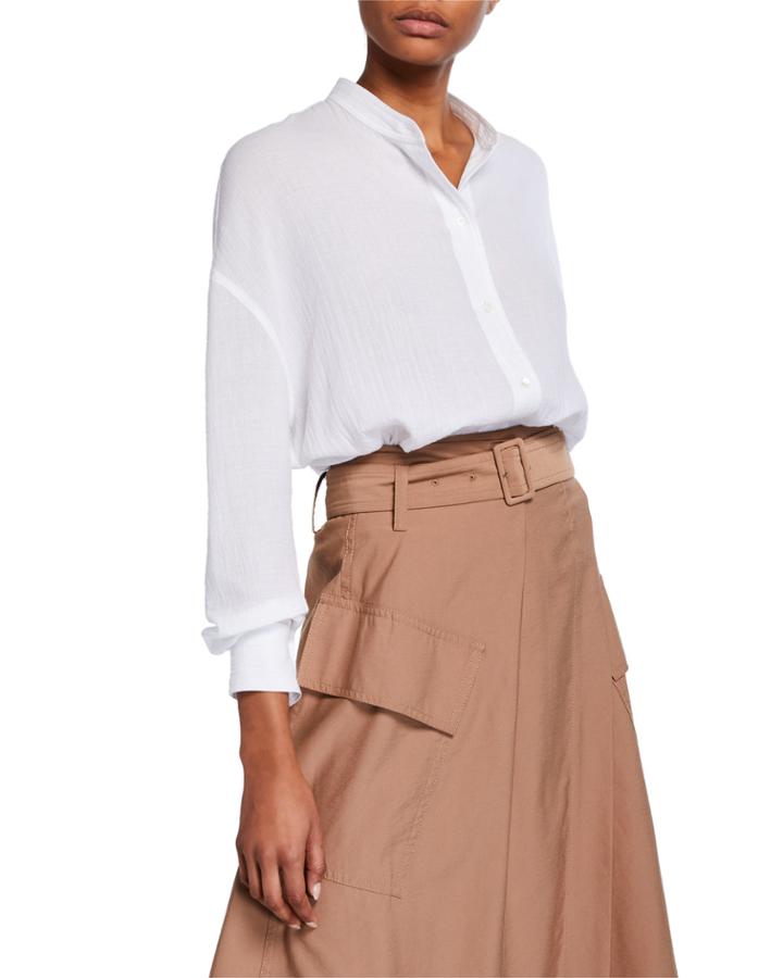 Relaxed Cotton Button-up Tunic