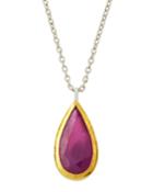 One-of-a-kind Ruby Teardrop Necklace,