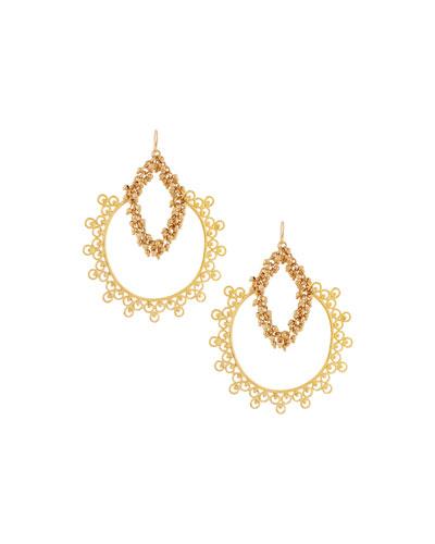 Large Cluster-chain Hoop Earrings