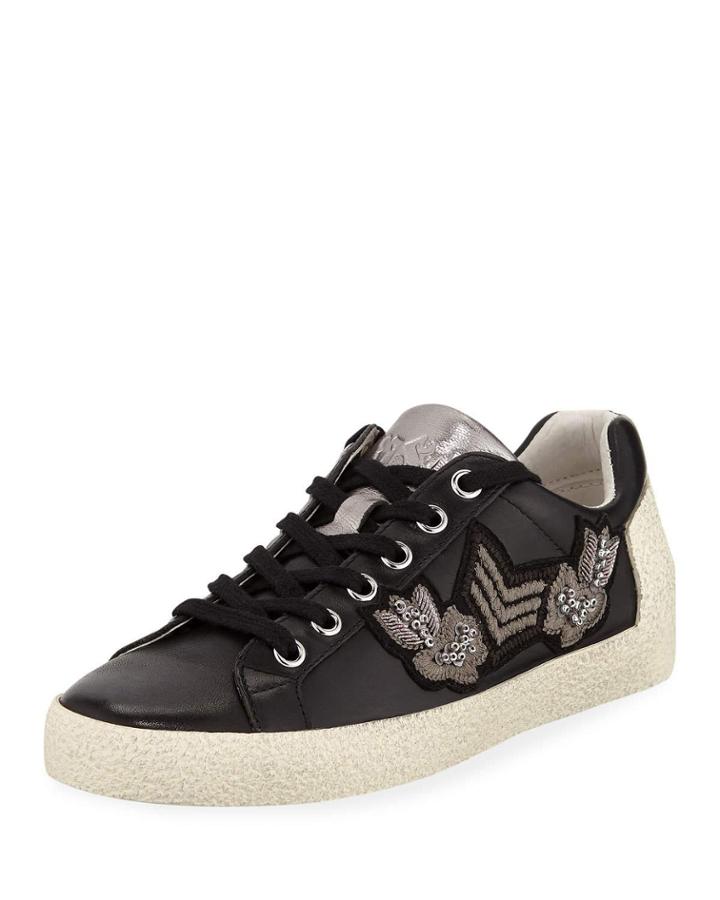 Nak Army Embroidered Leather Low-top