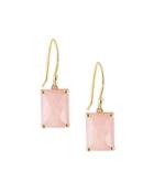 18k Gold Rock Candy Gelato Single Rectangle Drop Earrings In Pink Opal