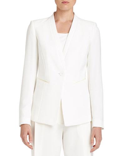 Kara One-button Crepe Jacket, Cloud