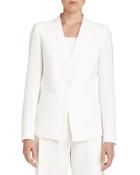 Kara One-button Crepe Jacket, Cloud