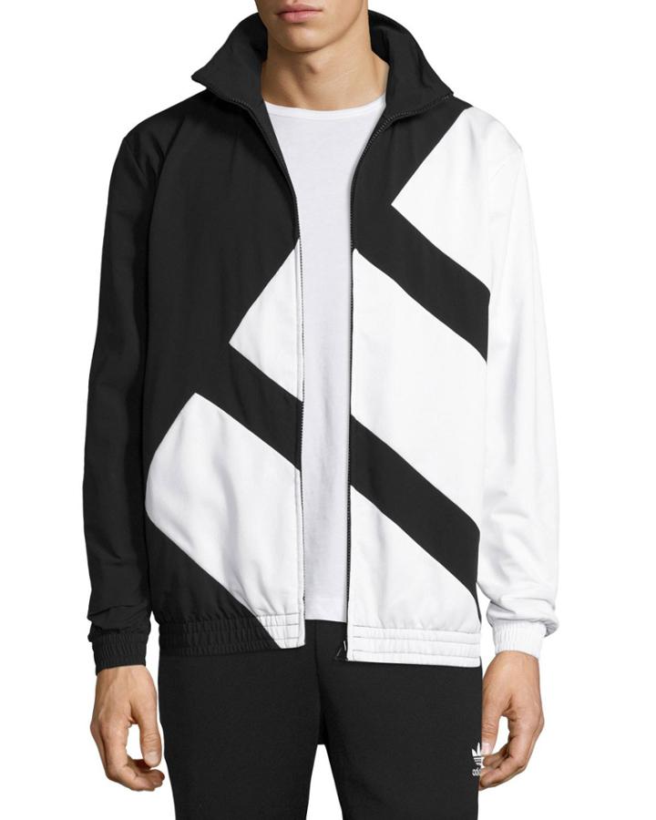 Bold Stripe Track Jacket, Black