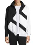 Bold Stripe Track Jacket, Black