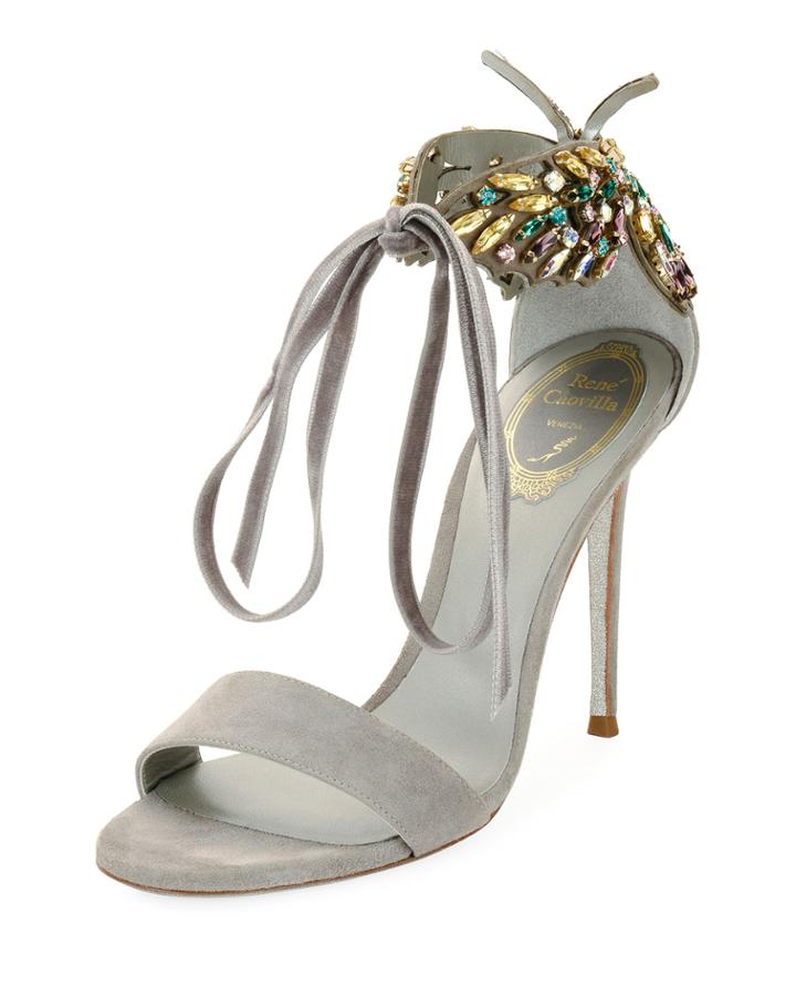 Butterfly Suede Strass Tie