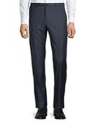 Benson Standard-fit Wool Micro-plaid Trousers