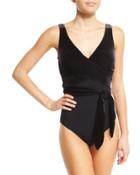 Victoria Velvet Surplice One-piece