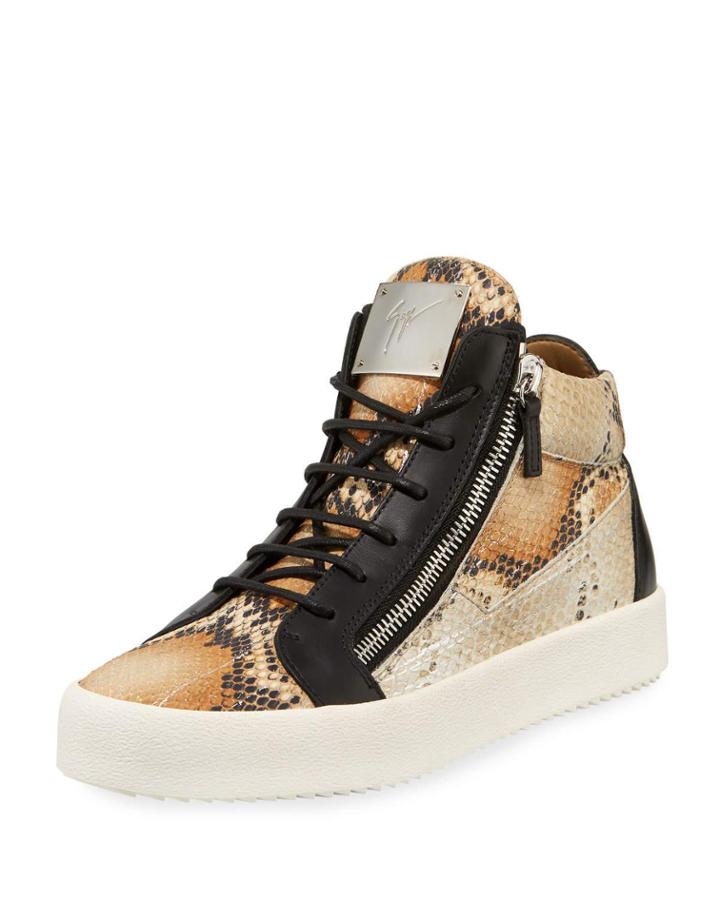 Men's Snake-print Mid-top