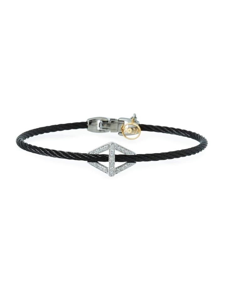 Diamond Kite-station Bangle, Black