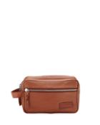 Men's Leather Zip-top Toiletry Case Kit
