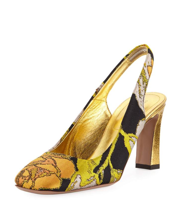 Brocade Slingback Pumps