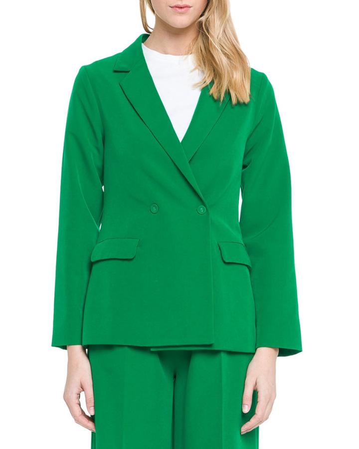 Lotus Leaf Double-breasted Tailored Jacket