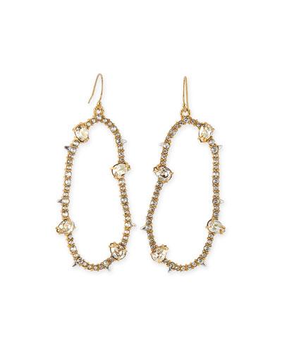 Large Oval Pav&eacute; Wire Drop Earrings