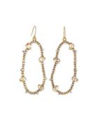 Large Oval Pav&eacute; Wire Drop Earrings