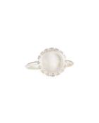 Lollipop Mother-of-pearl Doublet Ring W/ Diamonds,