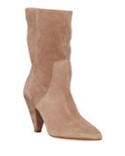 Labella Suede Tapered-heel Booties