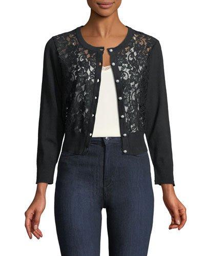 Lace-front Cardigan