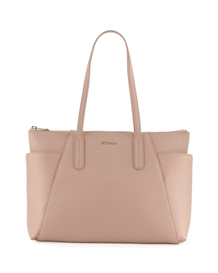 Ariana Medium Leather Zip Tote Bag