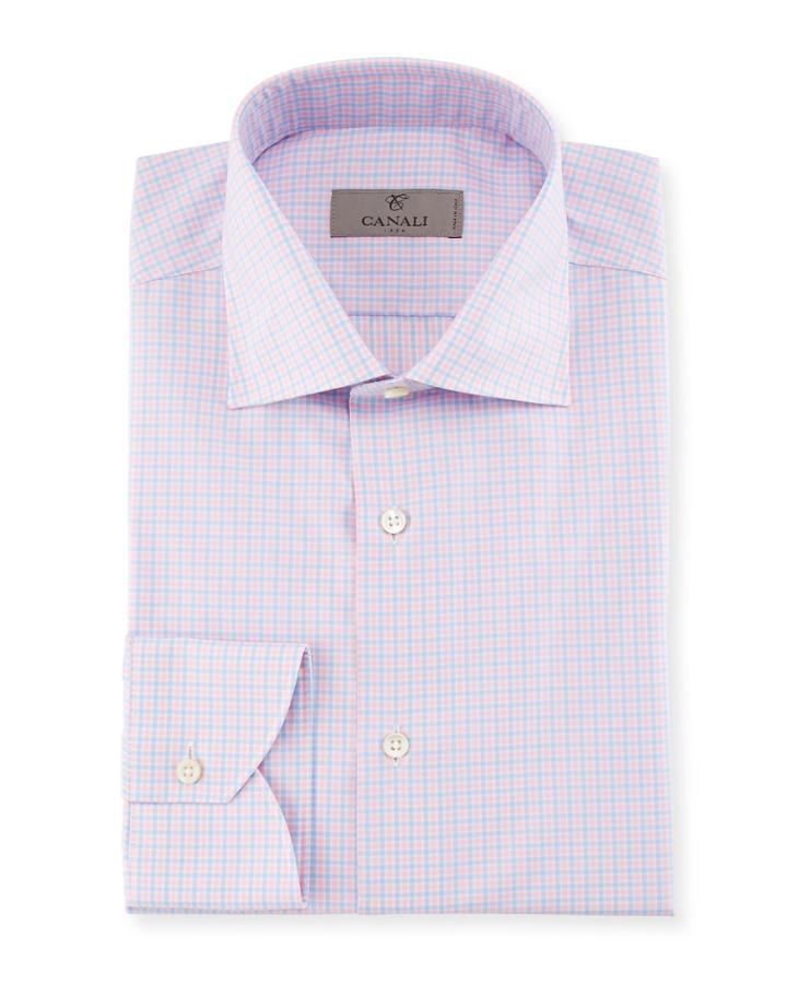 Check Dress Shirt, Pink/blue