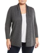 Cashmere Open-front Computer Cardigan, Plus