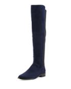 Stuart Weitzman Mainstay Suede Stretch Knee Boot, Nice Blue, Women's,