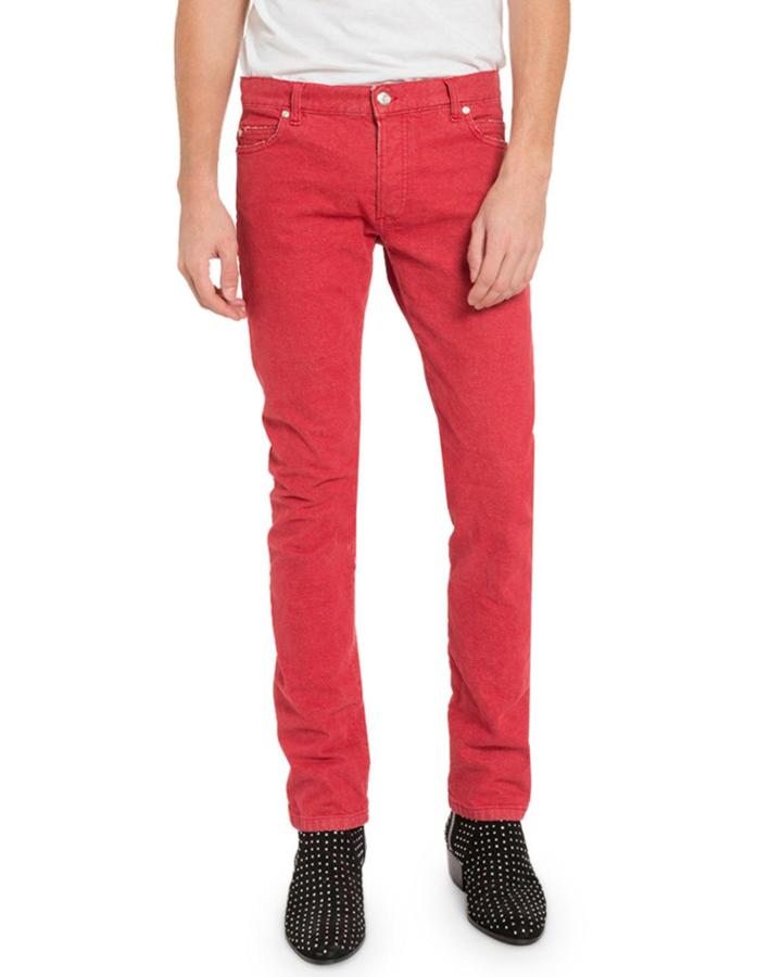 Men's Straight Jeans With Raw Edges