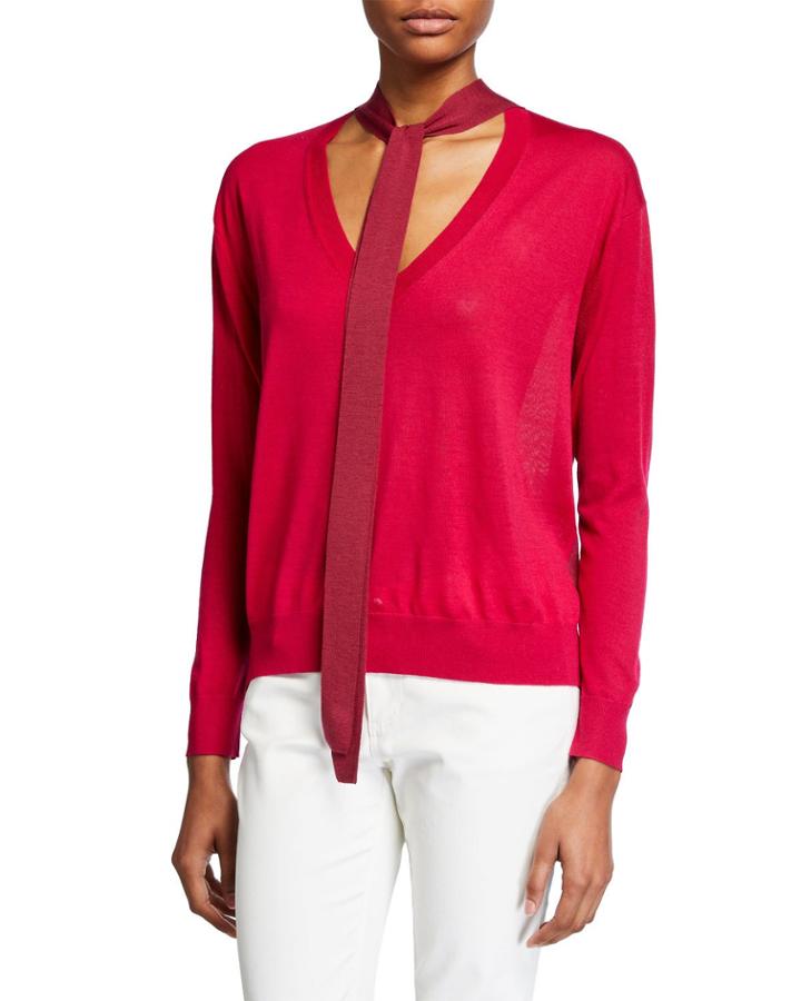 Jacque Two-tone Tie-neck
