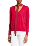 Jacque Two-tone Tie-neck