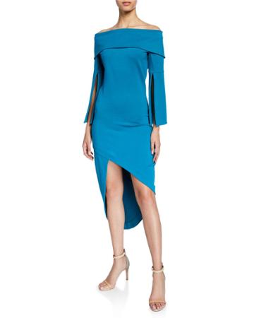 Spark Off-the-shoulder Asymmetric Dress