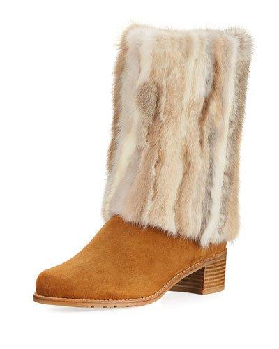 Blizzard Furry Mid-calf Boot, Brown/multi