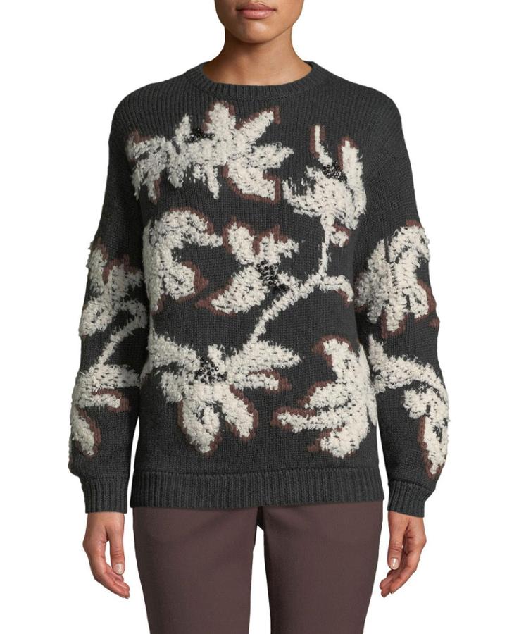 Crewneck Cashmere Intarsia