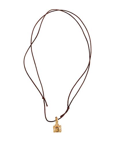 18k Rose Gold Diamond Suitcase Charm Necklace W/