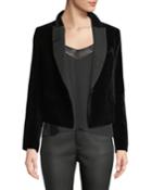 Bourlet Peak-lapel One-button Boxy Velvet Jacket