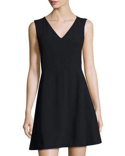 V-neck Sleeveless Crepe Dress