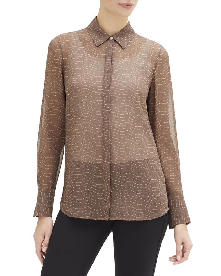Scottie Connective Dots Print Button-front