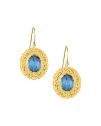 Renaissance 24k Oval Kyanite Drop Earrings