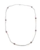 14k White Gold White & Pink Pearl Combo Rope Necklace