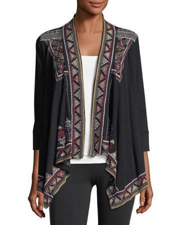 Landon Geometric-embroidered Cardigan