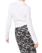 Long-sleeve Wrap-front Blouse