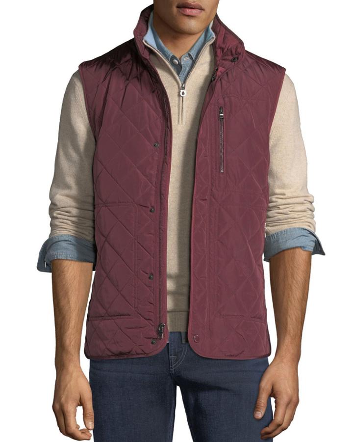 Men's Quilted Snap-front Puffer Vest