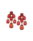 Crystal Chandelier Earrings, Red