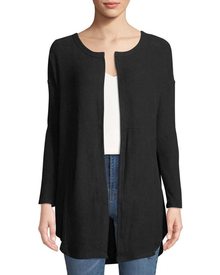 Brushed Jersey Seamed-back Cardigan