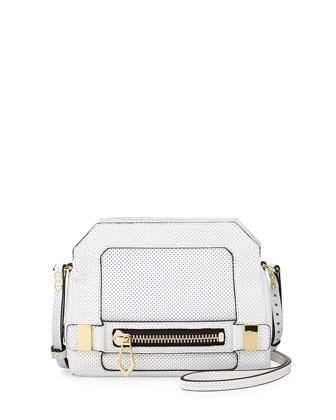 Botkier Honore Perforated Leather Crossbody Bag, White